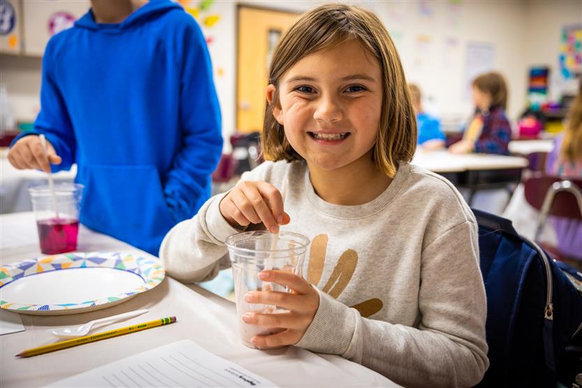 College Grove students in a science class